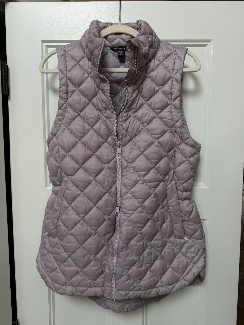 Athleta Whisper Featherless Puffer Vest - large lilac grey-purple